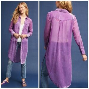 Anthroplogie Akemi + Kin purple velvet duster